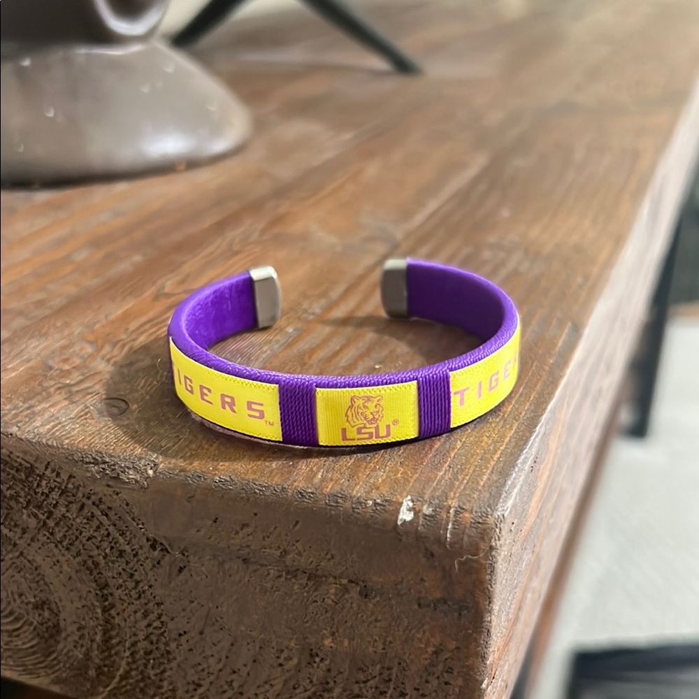 Vintage LSU Tigers Purple and Yellow Bracelet